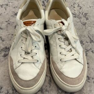 Tory Burch Cream and Gray Casual Sneakers